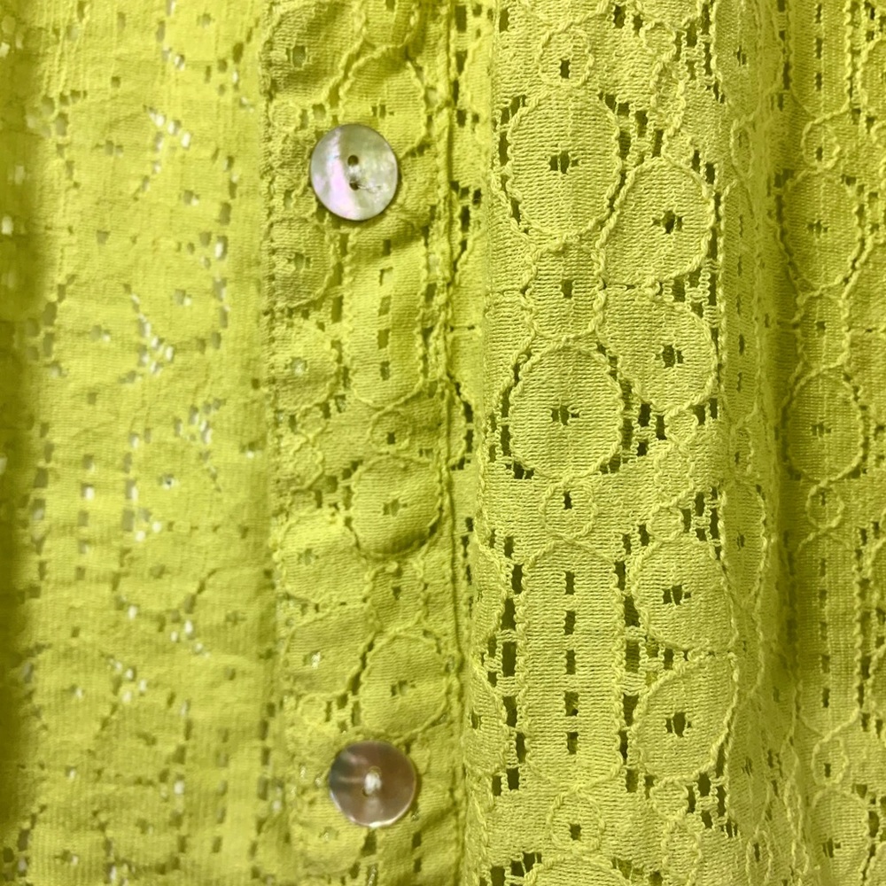 Ruby Rd Favorites Bold Lace Button V Neck Blouse - image 6